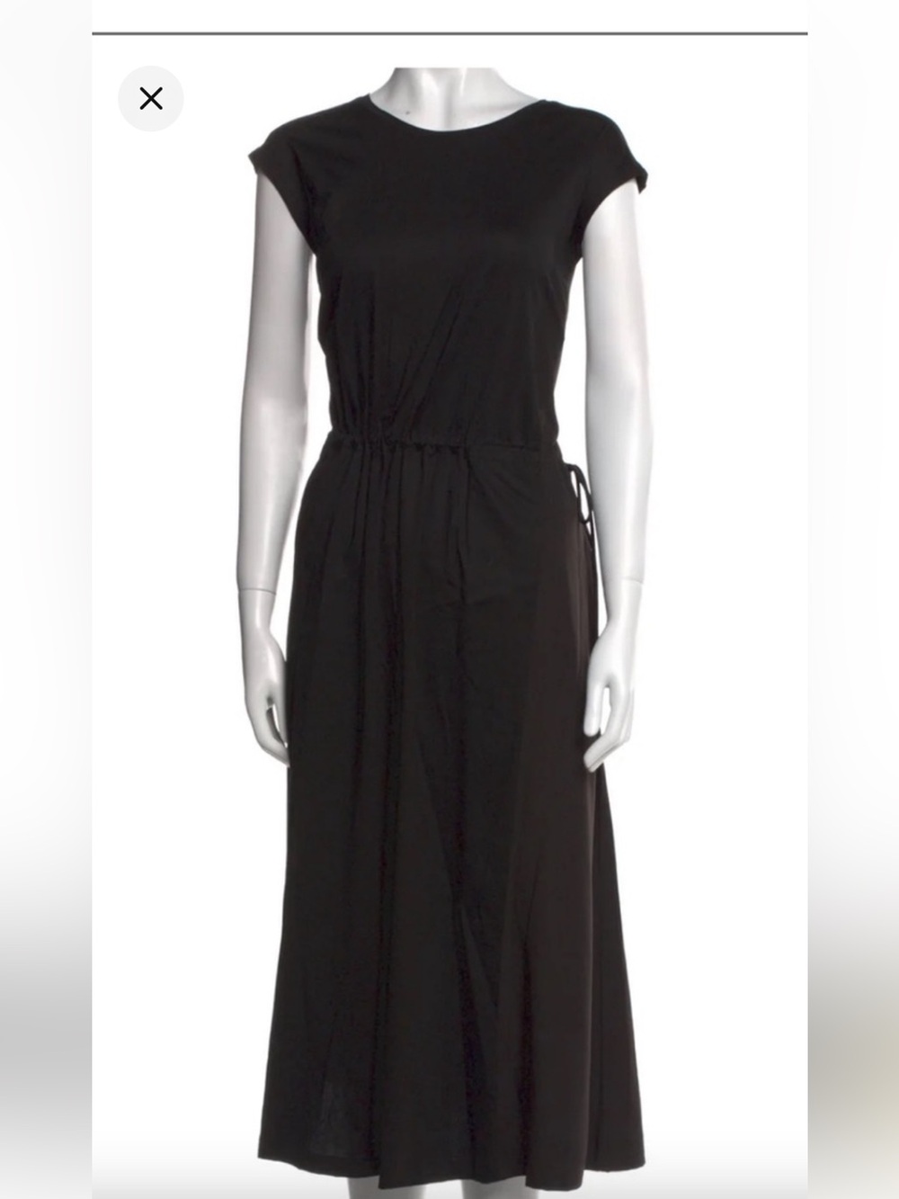 Elegant Black Maxi Dress with Drawstring Waist